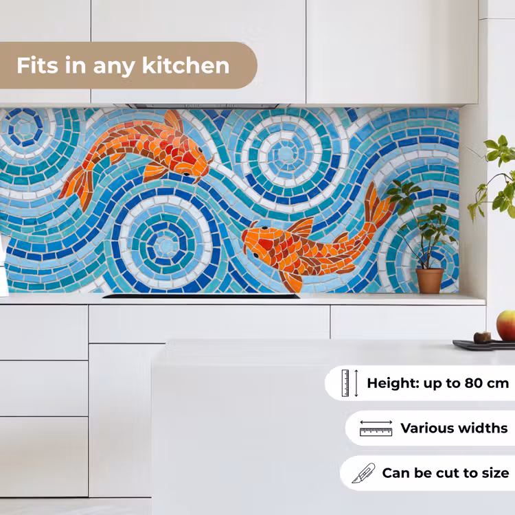 Vis - Mozaïek - Water - Decoratief - Blauw keuken achterwand 2 middel -sfeer4_UK