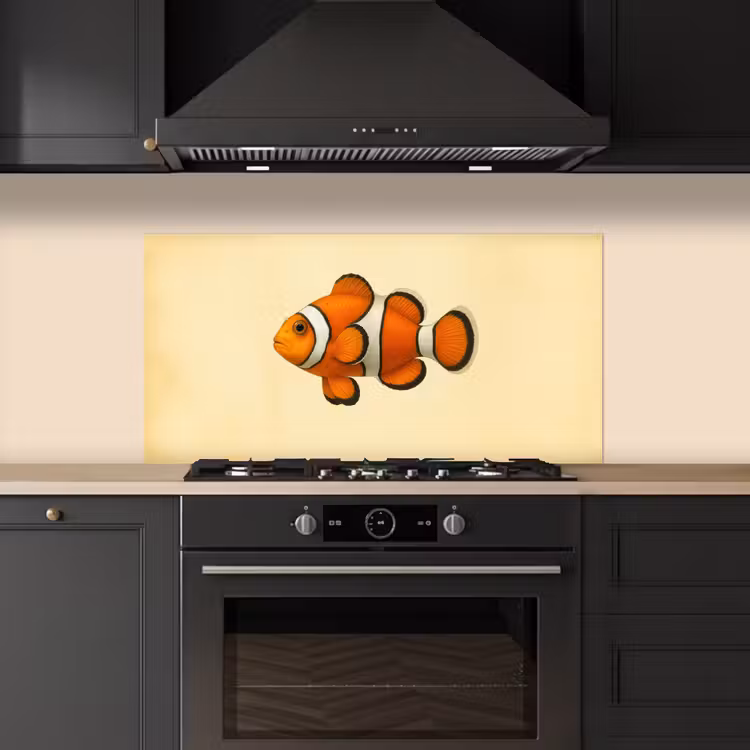 Vis - Oranje - Strepen keuken achterwand spatscherm middel -sfeer1
