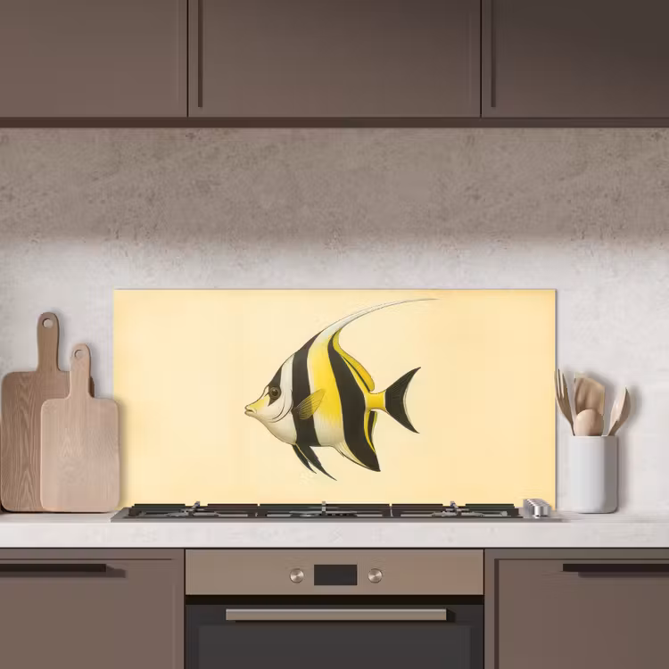 Vis - Sierlijk - Rugvin - Geel keuken achterwand spatscherm middel -sfeer2
