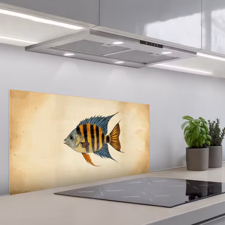 Vis - Tropisch - Strepen - Vinnen keuken achterwand spatscherm middel -3d_schuin