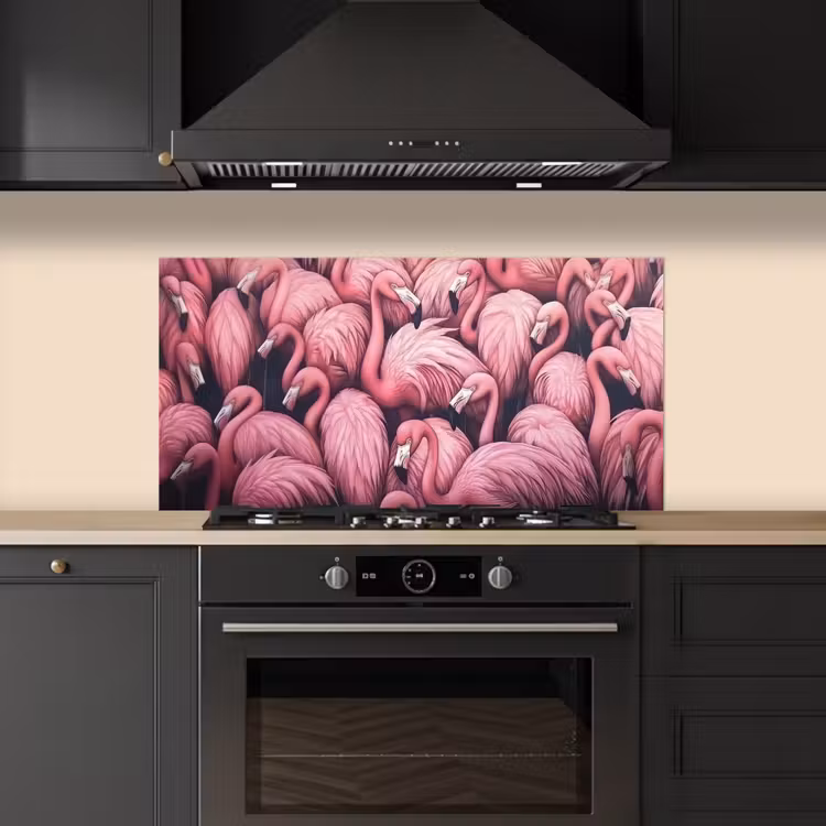 Flamingo - Roze - Dieren keuken achterwand spatscherm middel -sfeer1