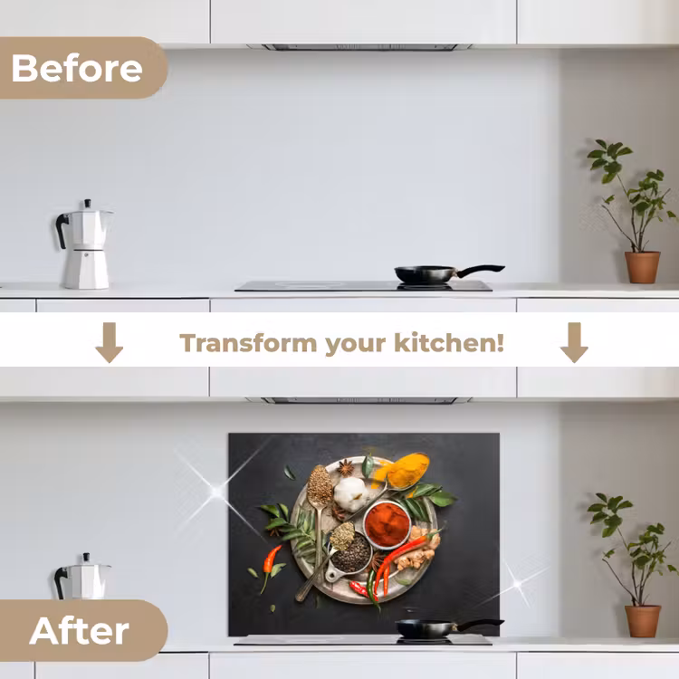 Smakenpalet keuken achterwand spatscherm middel -voor_na_EN