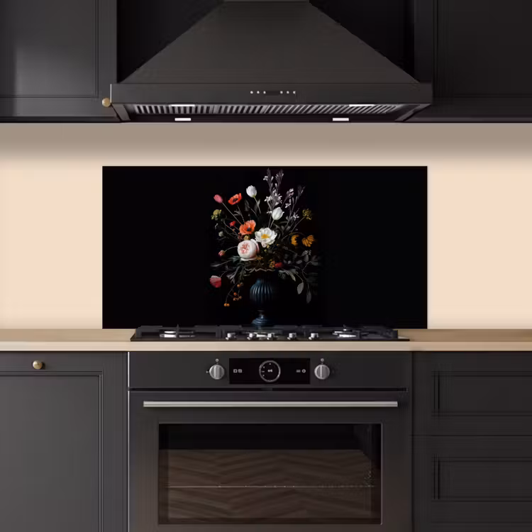 Bloemstuk - Vaas - Zwart keuken achterwand spatscherm middel -sfeer1
