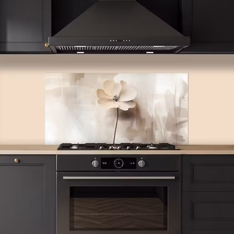 Bloem - Beige - Verf - Schaduw keuken achterwand spatscherm middel -sfeer1