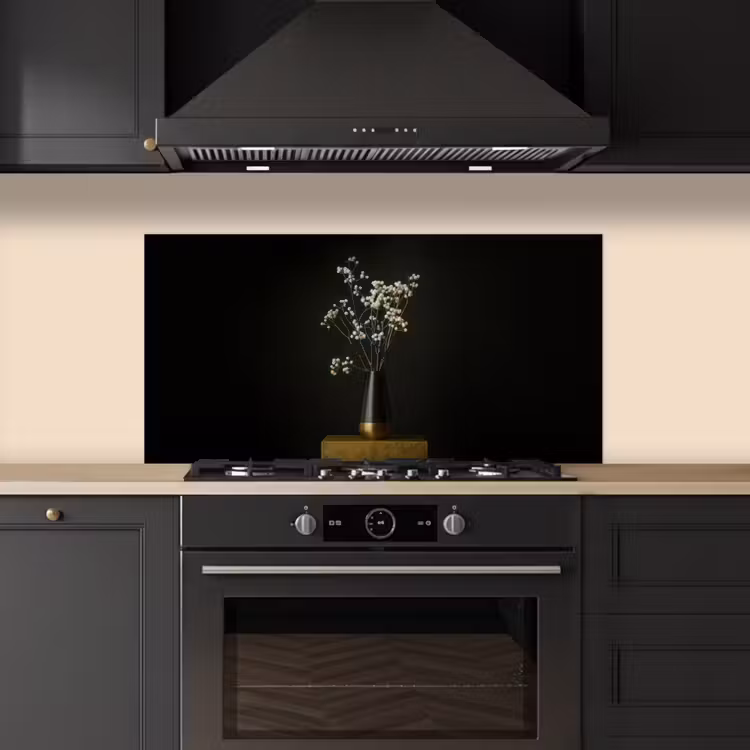 Bloembollen - Wit - Vaas - Minimalistisch keuken achterwand spatscherm middel -sfeer1