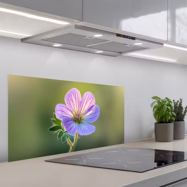 Bloem - Close up - Paars keuken achterwand spatscherm middel -3d_schuin
