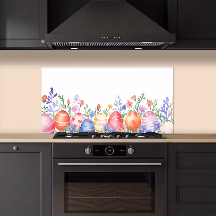 Bloementuin - Kleurrijk - Eieren keuken achterwand spatscherm middel -sfeer1