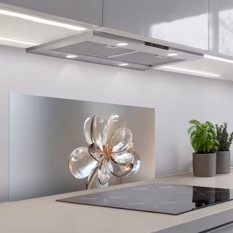 Bloem - Glazen - Doorzichtig keuken achterwand spatscherm middel -3d_schuin