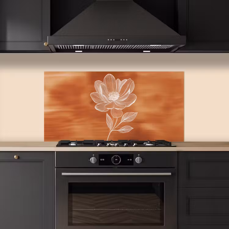 Bloem - Minimalistisch - Wit keuken achterwand spatscherm middel -sfeer1