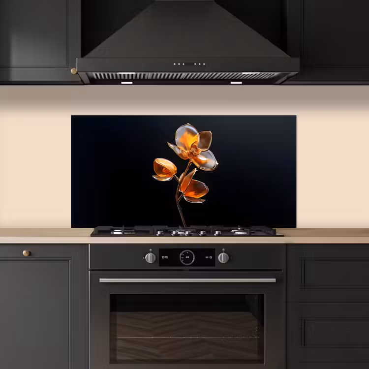 Bloem - Orchidee - Oranje keuken achterwand spatscherm middel -sfeer1