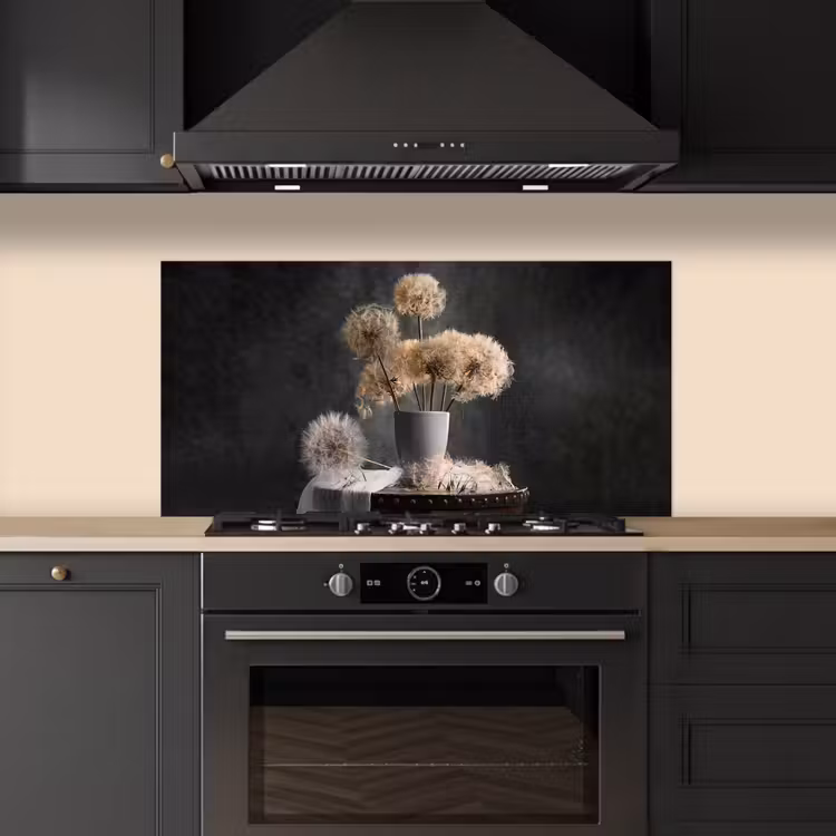 Bloemzaden - Paardenbloem- Vaas - Stilleven - Boeket keuken achterwand spatscherm middel -sfeer1