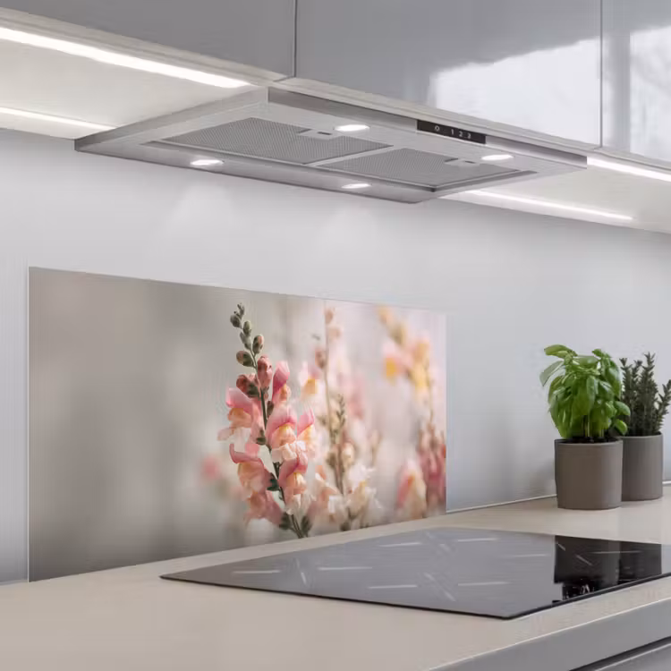 Bloem - Leeuwenbek - Roze - Stengel keuken achterwand spatscherm middel -3d_schuin