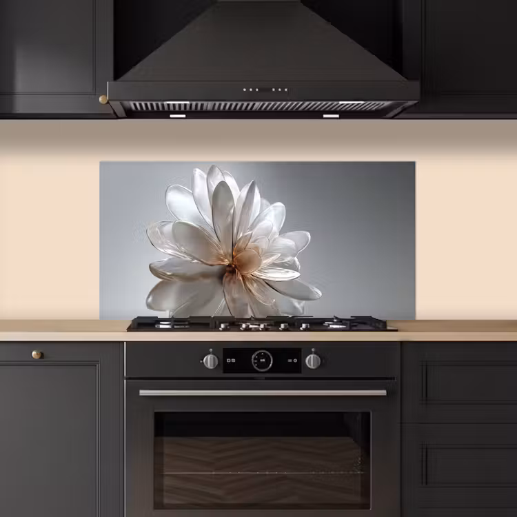 Bloem - Wit - Neutraal keuken achterwand spatscherm middel -sfeer1