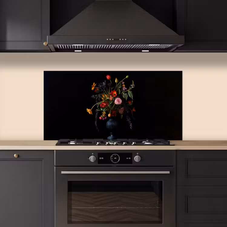 Bloemen - Bessen - Klassiek keuken achterwand spatscherm middel -sfeer1