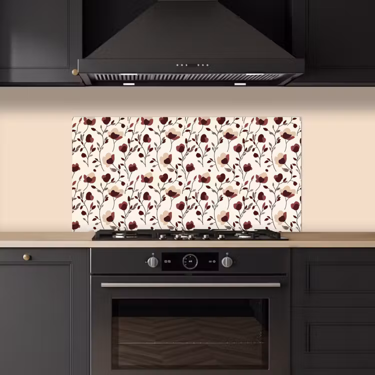 Bloemen - Botanisch - Bordeaux keuken achterwand spatscherm middel 899 -sfeer1