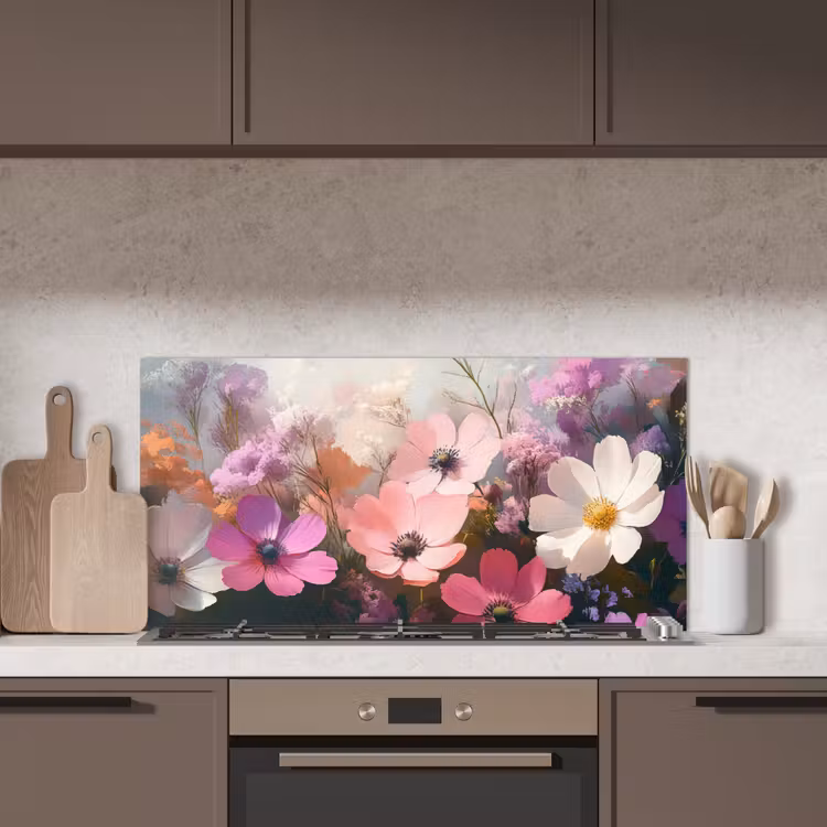 Bloemen - Kleurrijk - Bloei keuken achterwand spatscherm middel -sfeer2