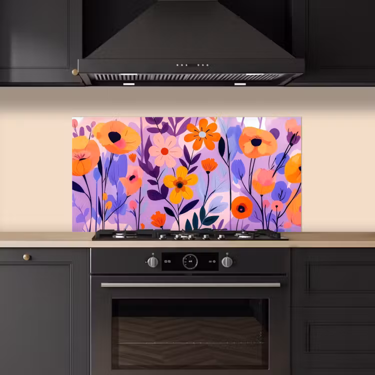 Bloemen - Kleurrijk - Bladeren keuken achterwand spatscherm middel -sfeer1