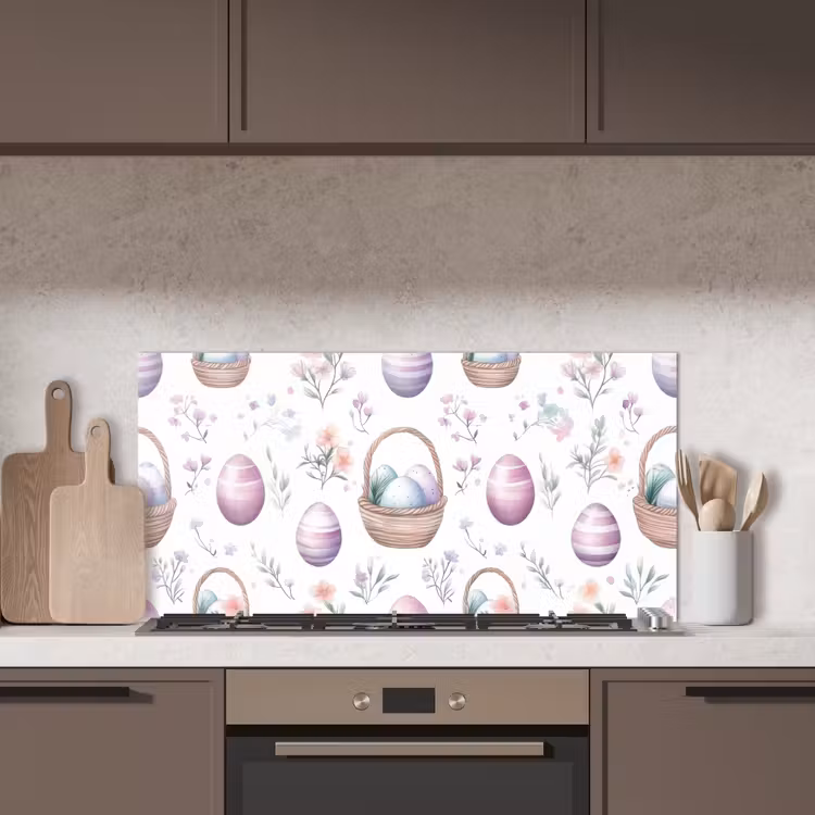 Bloemen - Paaseieren - Patroon keuken achterwand spatscherm middel -sfeer2