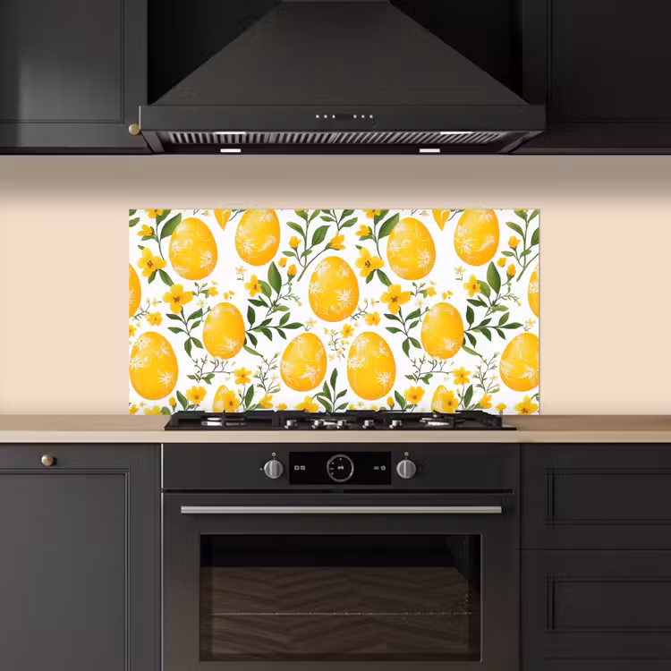 Bloemen - Paaseieren - Geel keuken achterwand spatscherm middel -sfeer1