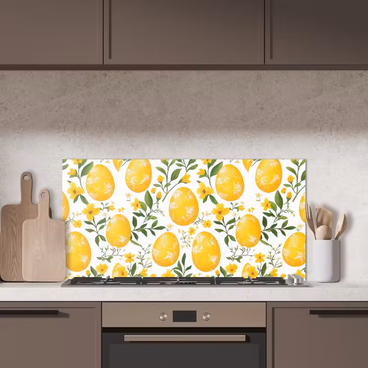 Bloemen - Paaseieren - Geel keuken achterwand spatscherm middel -sfeer2
