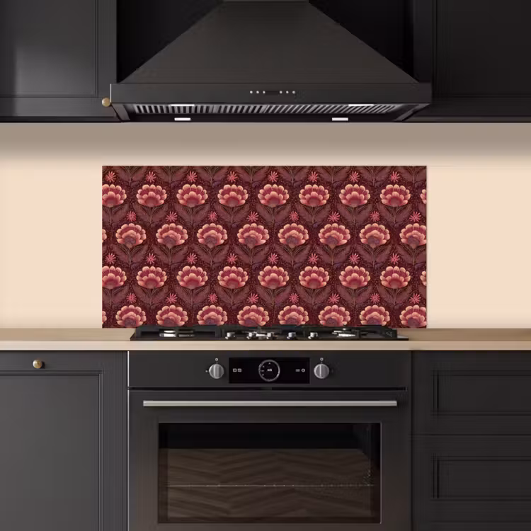 Bloemen - Waaier - Paars keuken achterwand spatscherm middel 899 -sfeer1
