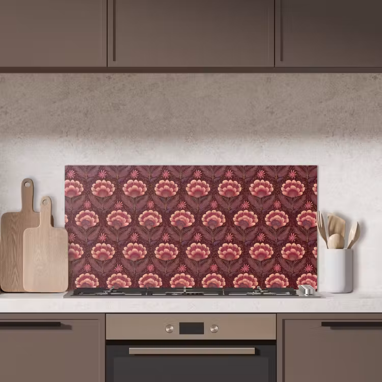 Bloemen - Waaier - Paars keuken achterwand spatscherm middel 899 -sfeer2