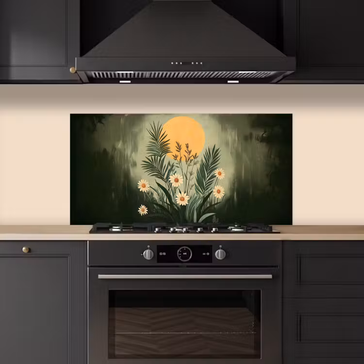Bloemen - Bladeren - Zon - Groen keuken achterwand spatscherm middel -sfeer1