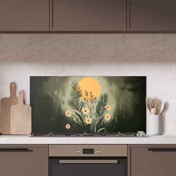Bloemen - Bladeren - Zon - Groen keuken achterwand spatscherm middel -sfeer2