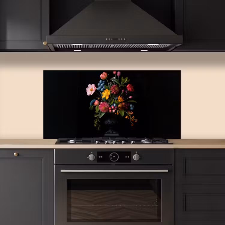 Bloemen - Vrolijk - Vaas keuken achterwand spatscherm middel -sfeer1