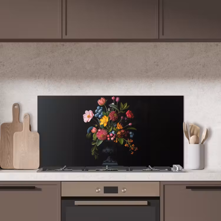 Bloemen - Vrolijk - Vaas keuken achterwand spatscherm middel -sfeer2