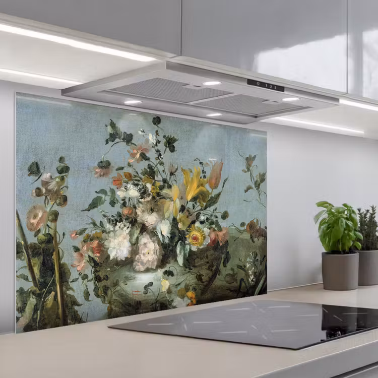 Bloemen - Oude Meesters - Olieverf keuken achterwand spatscherm middel -3d_schuin