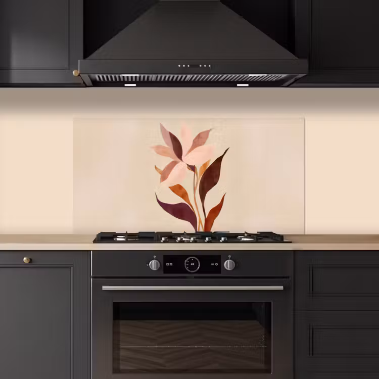 Bloemen - Blaadjes - Minimalistisch - Roze keuken achterwand spatscherm middel -sfeer1