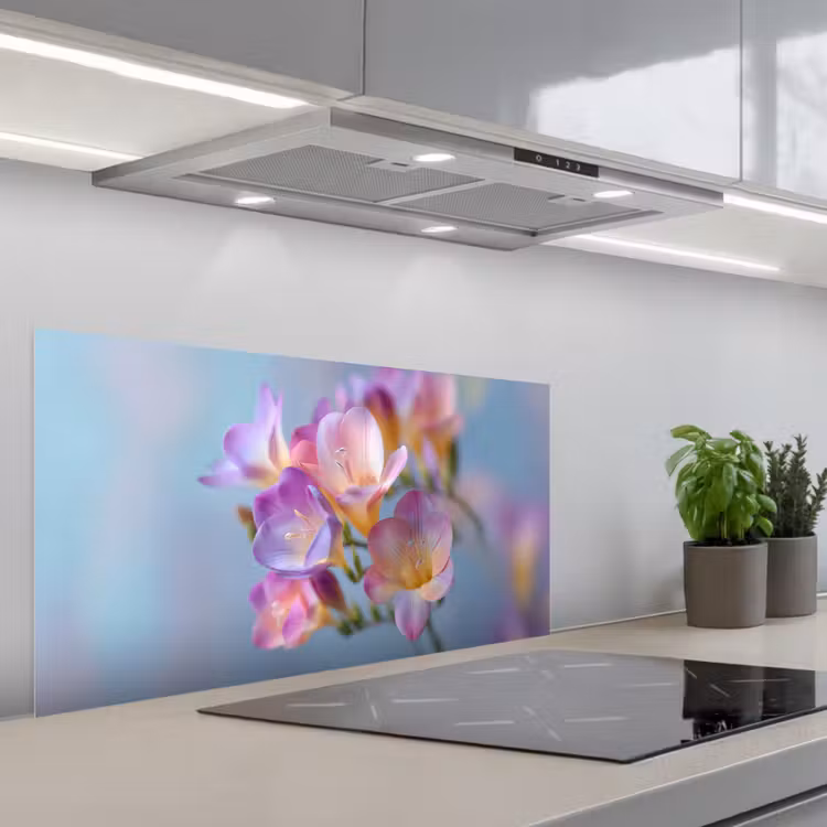 Bloemen - Paars - Overloop - Meeldraden keuken achterwand spatscherm middel -3d_schuin
