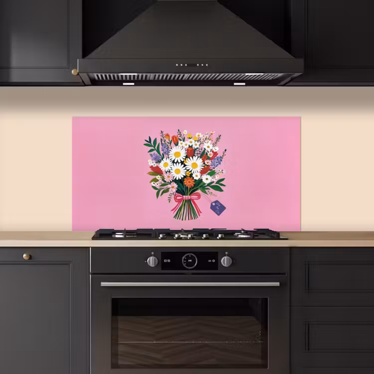 Bloemen - Quote - Kaartje - Kleurrijk keuken achterwand spatscherm middel -sfeer1