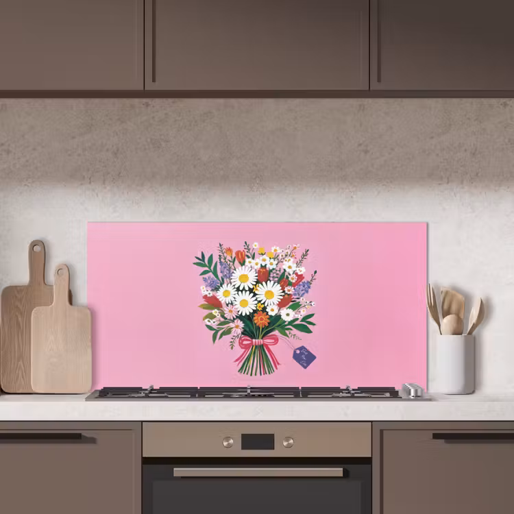 Bloemen - Quote - Kaartje - Kleurrijk keuken achterwand spatscherm middel -sfeer2
