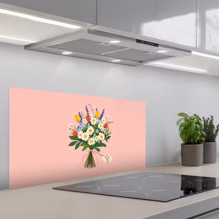 Bloemen - Lint - Kaartje keuken achterwand spatscherm middel -3d_schuin