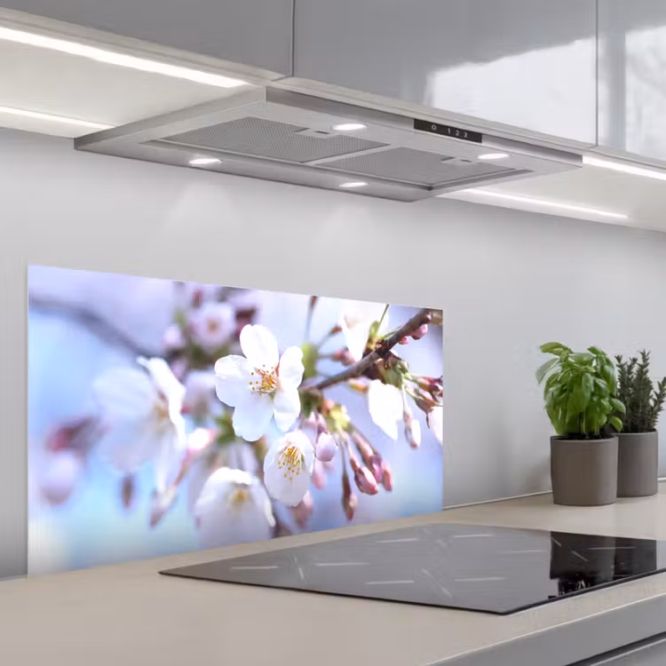 Bloemen - Sakura - Tak - Bloesem takken keuken achterwand spatscherm middel -3d_schuin