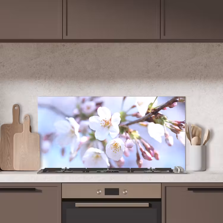 Bloemen - Sakura - Tak - Bloesem takken keuken achterwand spatscherm middel -sfeer2