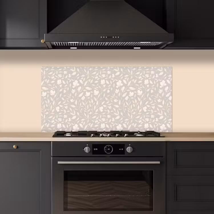 Bloemen - Steel - Blaadjes keuken achterwand spatscherm middel 899 -sfeer1