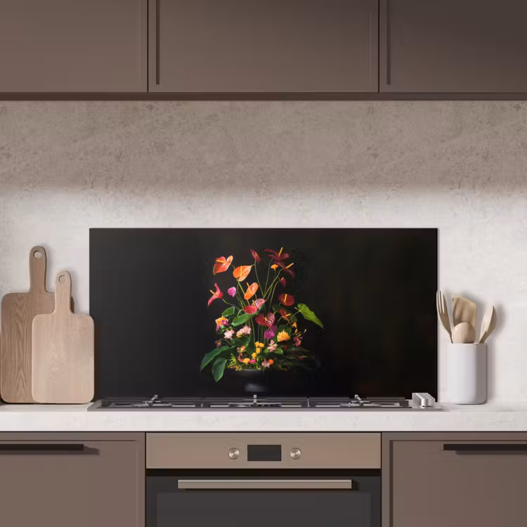 Bloemen - Vaas - Kleurrijk keuken achterwand spatscherm middel -sfeer2