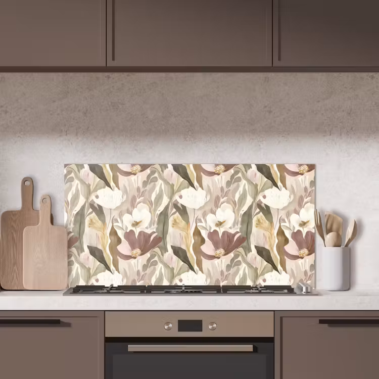 Bloemen - Aquarel - Kleurrijk keuken achterwand spatscherm middel 899 -sfeer2
