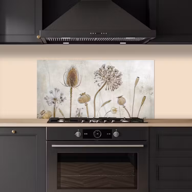 Bloemen - Waterverf - Stilleven - Bruin - Vintage keuken achterwand spatscherm middel -sfeer1