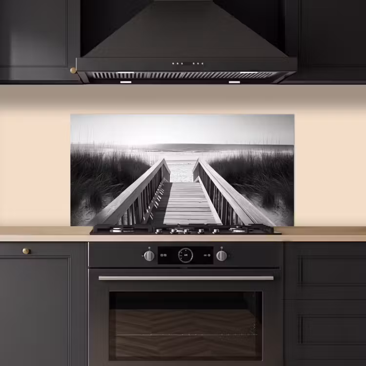 Loopbrug - Hout - Strand - Zee keuken achterwand spatscherm middel -sfeer1