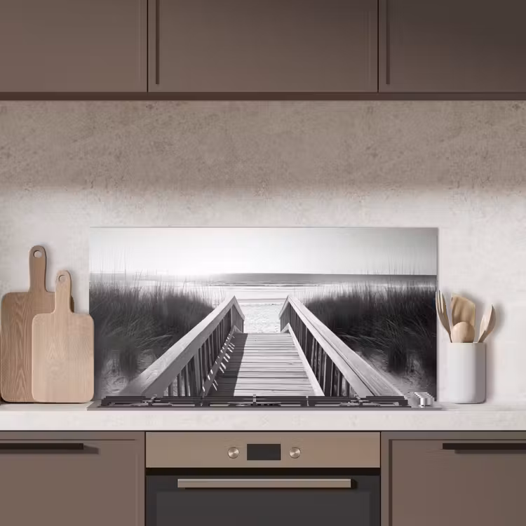Loopbrug - Hout - Strand - Zee keuken achterwand spatscherm middel -sfeer2