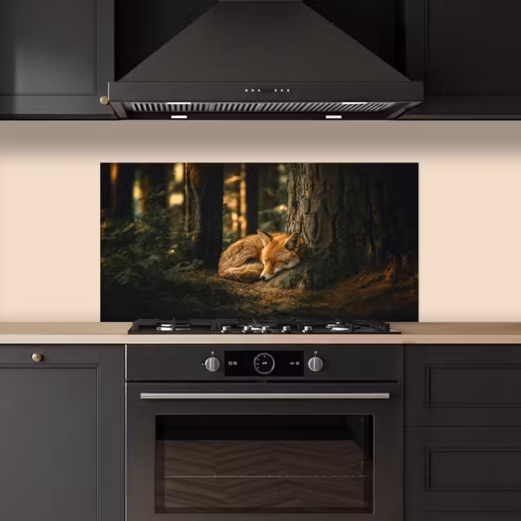Vos - Bos - Slapen keuken achterwand spatscherm middel -sfeer1