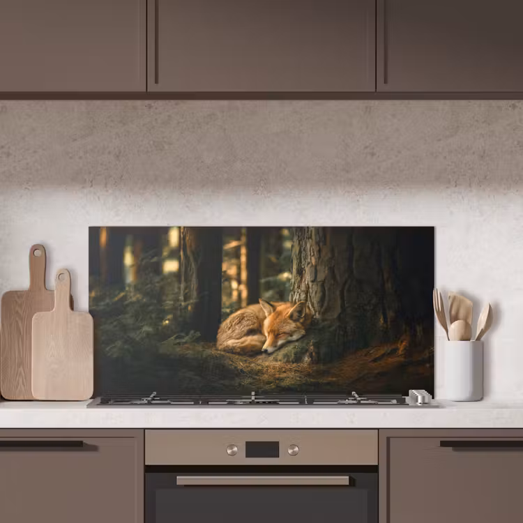 Vos - Bos - Slapen keuken achterwand spatscherm middel -sfeer2