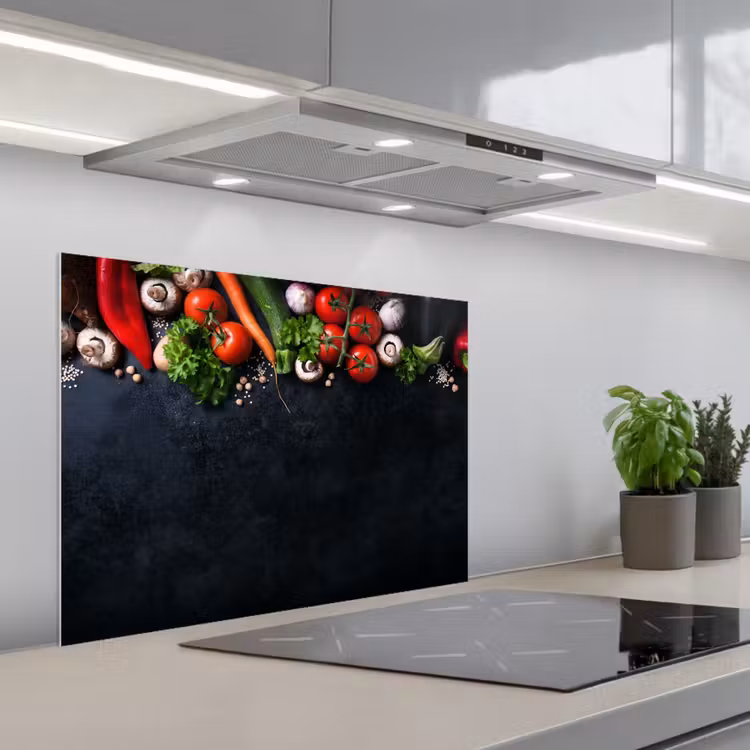 Verse Oogst in de Keuken keuken achterwand spatscherm middel -3d_schuin