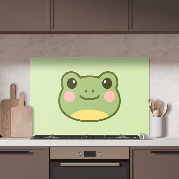 Kikker - Groen - Vriendelijkheid keuken achterwand spatscherm middel -sfeer2