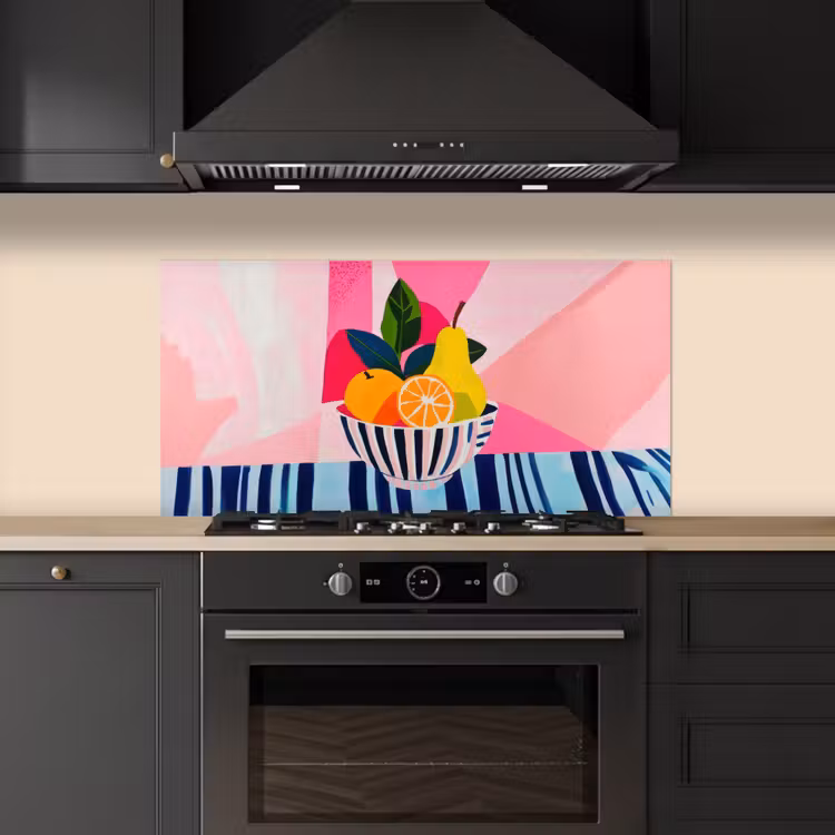 Fruit - Abstracte achtergrond - Roze keuken achterwand spatscherm middel -sfeer1