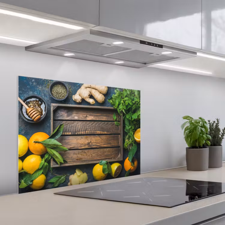 Fruitkist - Citroen - Fruit keuken achterwand spatscherm middel -3d_schuin